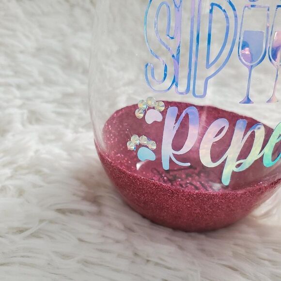 Dog Mom Wine Glass, Fur Mama Tumbler, Gift for Pet Lovers - Picture 2 of 7